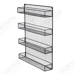 4 Layers Wall Mounted Spice Can Holder Kitchen Door Iron Storage Rack Cabinet Hanging Organizer Home Supplies 4 Layers Wall Mounted Spice Can Holder Kitchen Door Iron Storage Rack Cabinet Hanging Organizer Home Supplies