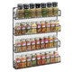 4 Layers Wall Mounted Spice Can Holder Kitchen Door Iron Storage Rack Cabinet Hanging Organizer Home Supplies