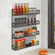 4 Layers Wall Mounted Spice Can Holder Kitchen Door Iron Storage Rack Cabinet Hanging Organizer Home Supplies