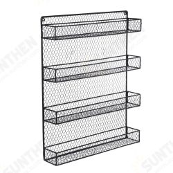 4 Layers Wall Mounted Spice Can Holder Kitchen Door Iron Storage Rack Cabinet Hanging Organizer Home Supplies 4 Layers Wall Mounted Spice Can Holder Kitchen Door Iron Storage Rack Cabinet Hanging Organizer Home Supplies