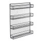 4 Layers Wall Mounted Spice Can Holder Kitchen Door Iron Storage Rack Cabinet Hanging Organizer Home Supplies