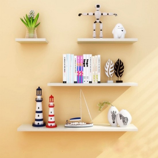 4 Pcs/Set DIY Wall Shelves Shelf Floating Display Decor Home Wood Wall Mounted
