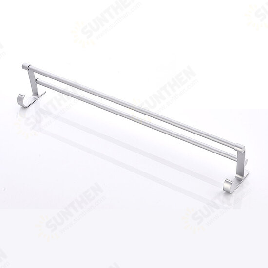 40/50/60cm Double Bar Towel Rack Shelf Bathroom Wall Mounted Shower Towel Holder Aluminum Hanger