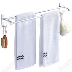 40/50/60cm Double Bar Towel Rack Shelf Bathroom Wall Mounted Shower Towel Holder Aluminum Hanger 40/50/60cm Double Bar Towel Rack Shelf Bathroom Wall Mounted Shower Towel Holder Aluminum Hanger
