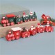 5 Knots Christmas Little Train Wooden Train with Snowman Bear Christmas Decorations for Home Ornaments Gift Kids Toys