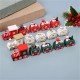 5 Knots Christmas Little Train Wooden Train with Snowman Bear Christmas Decorations for Home Ornaments Gift Kids Toys