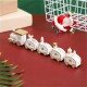 5 Knots Christmas Little Train Wooden Train with Snowman Bear Christmas Decorations for Home Ornaments Gift Kids Toys