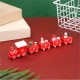 5 Knots Christmas Little Train Wooden Train with Snowman Bear Christmas Decorations for Home Ornaments Gift Kids Toys