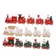 5 Knots Christmas Little Train Wooden Train with Snowman Bear Christmas Decorations for Home Ornaments Gift Kids Toys