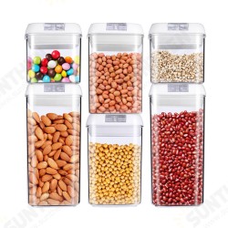 6pcs Airtight Refrigerator Food Container Storage with Lock Lids Plastic Transparent Multigrain Containers Storage Supplies 6pcs Airtight Refrigerator Food Container Storage with Lock Lids Plastic Transparent Multigrain Containers Storage Supplies