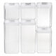 6pcs Airtight Refrigerator Food Container Storage with Lock Lids Plastic Transparent Multigrain Containers Storage Supplies