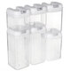 6pcs Airtight Refrigerator Food Container Storage with Lock Lids Plastic Transparent Multigrain Containers Storage Supplies