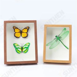 A4/6/8/10 inch 3D Hollow Photo Frame Wood Butterfly Dragonfly Dry Flower Frame Home Office Desktop Ornament Gift Supplies A4/6/8/10 inch 3D Hollow Photo Frame Wood Butterfly Dragonfly Dry Flower Frame Home Office Desktop Ornament Gift Supplies
