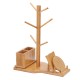 Bamboo Cup Mat Water Cup Storage Rack Creative Cup Organizing Shelf Household Office Living Wooden Gifts Supplies