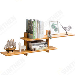 Bamboo Wall Hanging Shelf Wooden Wall Mounted Storage Rack Bookshelf Floating Holder Home Office Room Decor Bamboo Wall Hanging Shelf Wooden Wall Mounted Storage Rack Bookshelf Floating Holder Home Office Room Decor