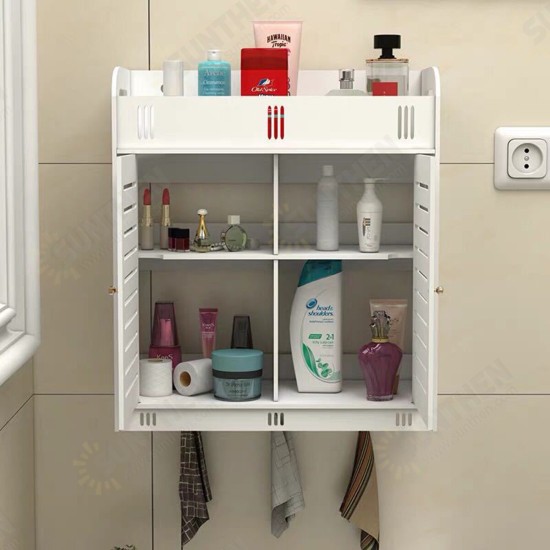 Bathroom Wall Mounted Storage Rack Towels Shower Gel Shampoo Organizer Home Office Living Room Kitchen Furniture