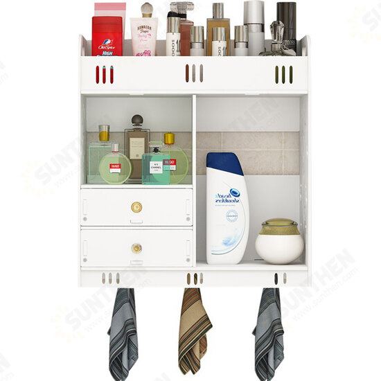 Bathroom Wall Mounted Storage Rack Towels Shower Gel Shampoo Organizer Home Office Living Room Kitchen Furniture