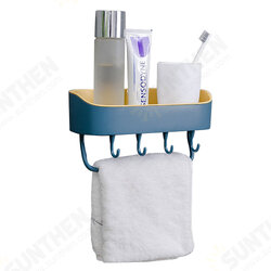 Bathroom Wall-mounted Storage Shelf Kitchen Storage Caddy Rack Organizer Tray Towel Holder No Drill with Hook Bathroom Wall-mounted Storage Shelf Kitchen Storage Caddy Rack Organizer Tray Towel Holder No Drill with Hook