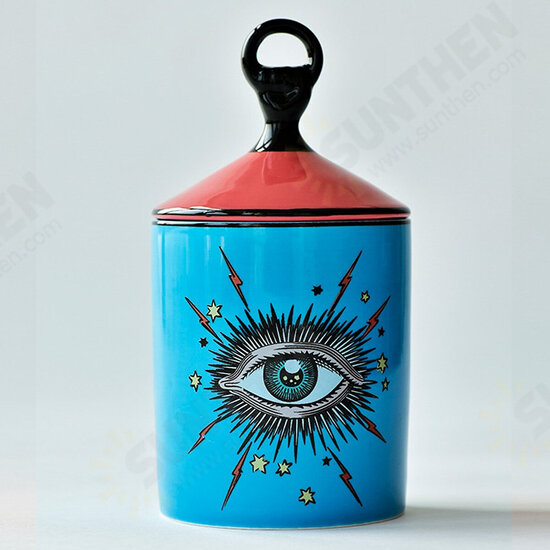 Big Eyes Jar Hands with Ceramic Lids Decorative Cans Candle Holders Storage Cans Cosmetic Storage Tank Pen Pencils Holder