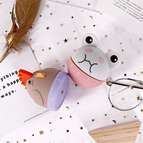 Cartoon Animal Shape Timer Multifunction Study Time Management Kitchen Cooking Countdown Mechanical Timer Reminder