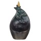 Ceramic Backflow Incense Burner Holder Handmade Black Incense Censer Home Furniture Decor with 10pcs Cones
