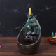 Ceramic Backflow Incense Burner Holder Handmade Black Incense Censer Home Furniture Decor with 10pcs Cones