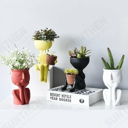 Character Portrait Flower Pot Resin Abstract Human Face Flower Pot Home Desktop Case Micro Landscape Decoration Character Portrait Flower Pot Resin Abstract Human Face Flower Pot Home Desktop Case Micro Landscape Decoration