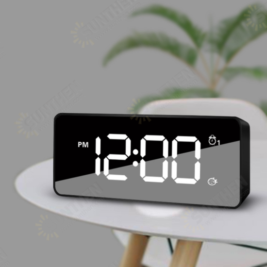 Chargable LED 12/24H Alarm Clock Multifunction Backlight Adjustment with Dual Alarm Settings Snooze Alarm Clock Office Home Decorations