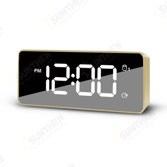 Chargable LED 12/24H Alarm Clock Multifunction Backlight Adjustment with Dual Alarm Settings Snooze Alarm Clock Office Home Decorations