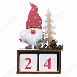 Christmas Count Down Calendar Pine Cone Santa Claus Wooden Ornament Home Office Decor Christmas Count Down Calendar Pine Cone Santa Claus Wooden Ornament Home Office Decor