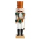 Christmas Nutcracker Soldier Doll Wooden Puppet Vintage Desktop Ornaments 25cm Festival Decoration