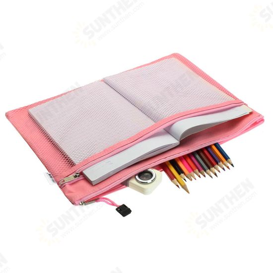 Colorful Double Layer Canvas Cloth Zipper Book Pencil Pen Case Bag File Document Bags Colorful Double Layer Canvas Cloth Zipper Book Pencil Pen Case Bag File Document Bags