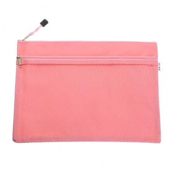 Colorful Double Layer Canvas Cloth Zipper Book Pencil Pen Case Bag File Document Bags