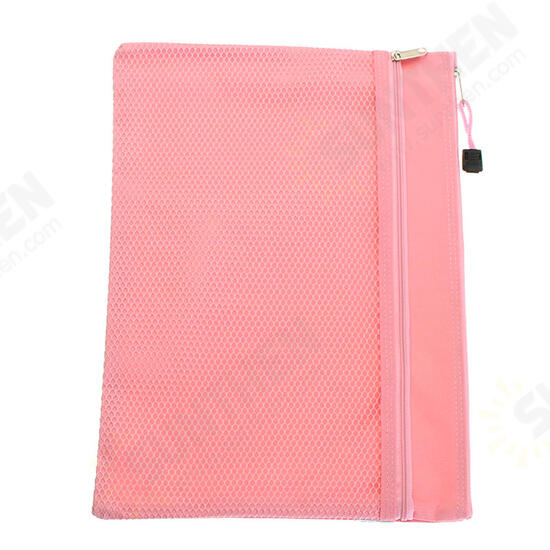 Colorful Double Layer Canvas Cloth Zipper Book Pencil Pen Case Bag File Document Bags