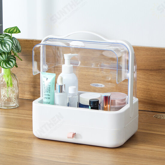 Cosmetic Storage Box Transparent Dust Cover Desktop Makeup Organizer Household Portable Shelf Cosmetic Storage Box Transparent Dust Cover Desktop Makeup Organizer Household Portable Shelf