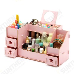 Cosmetics Storage Box Desktop Makeup Box Table Organiser Holder Box Drawer Type Multilayer Division with Mirror Display Box Cosmetics Storage Box Desktop Makeup Box Table Organiser Holder Box Drawer Type Multilayer Division with Mirror Display Box