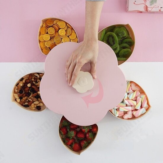 Creative Rotation Fruit Plate Desktop Storage Single/Double Layer Plastic Desktop Decoration Storage