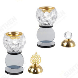 Crystal Incense Burner Plating Metal Polishing Incense Burner Traditional For Home Office Desktop Decorative Ornaments Crystal Incense Burner Plating Metal Polishing Incense Burner Traditional For Home Office Desktop Decorative Ornaments