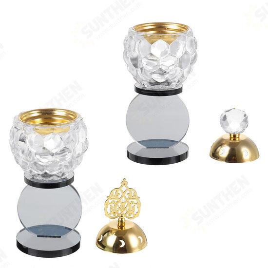 Crystal Incense Burner Plating Metal Polishing Incense Burner Traditional For Home Office Desktop Decorative Ornaments