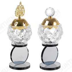 Crystal Incense Burner Plating Metal Polishing Incense Burner Traditional For Home Office Desktop Decorative Ornaments Crystal Incense Burner Plating Metal Polishing Incense Burner Traditional For Home Office Desktop Decorative Ornaments
