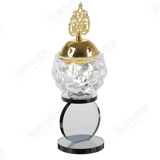 Crystal Incense Burner Plating Metal Polishing Incense Burner Traditional For Home Office Desktop Decorative Ornaments