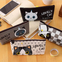Cute Cartoon Cat Pencil Case Box Pens Storage Bag Pouch Stationary Makeup Bag Cute Cartoon Cat Pencil Case Box Pens Storage Bag Pouch Stationary Makeup Bag