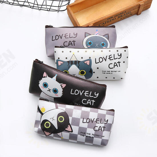 Cute Cartoon Cat Pencil Case Box Pens Storage Bag Pouch Stationary Makeup Bag