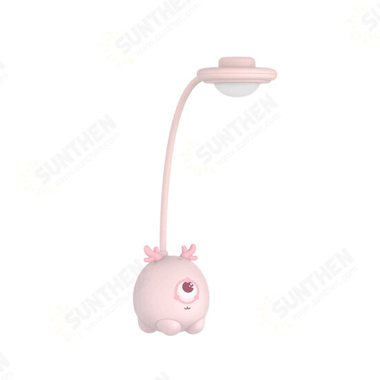 Cute Deer Hose Table Lamp Foldable USB Charging LED Stepless Dimming Table Lamp Bedroom Dormitory Bedside Night Light