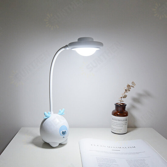 Cute Deer Hose Table Lamp Foldable USB Charging LED Stepless Dimming Table Lamp Bedroom Dormitory Bedside Night Light