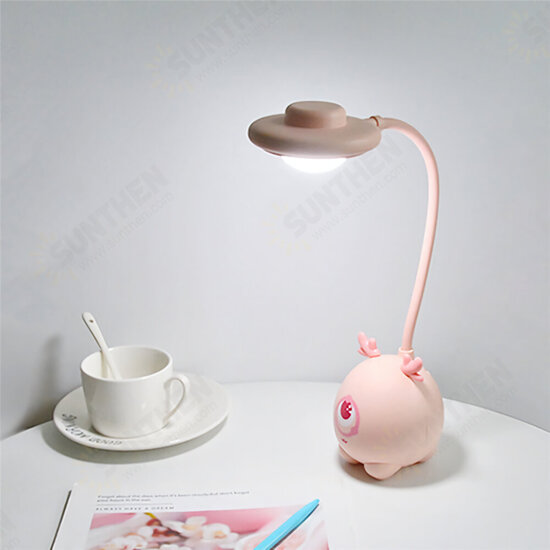 Cute Deer Hose Table Lamp Foldable USB Charging LED Stepless Dimming Table Lamp Bedroom Dormitory Bedside Night Light