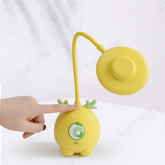 Cute Deer Hose Table Lamp Foldable USB Charging LED Stepless Dimming Table Lamp Bedroom Dormitory Bedside Night Light