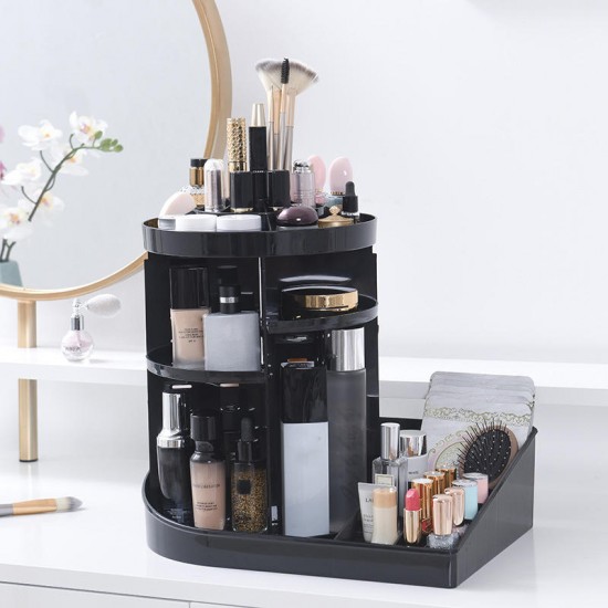 Cute L shape 360° Spinning Desktop Makeup Organizer Storage Lipstick Box Multifunctional Makeup Storage Lipstick Box