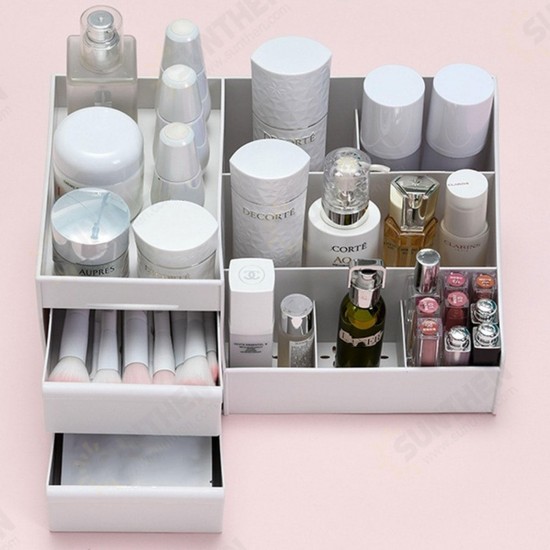 Desktop Cosmetic Storage Box Drawer Large Capacity Makeup Brushes Organizer Dressing Table Skin Care Rack House Container Mobile Phone Sundries