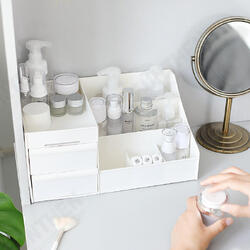 Desktop Cosmetic Storage Box Drawer Large Capacity Makeup Organizer Dressing Table Skin Care Rack House Container Mobile Phone Sundries Desktop Cosmetic Storage Box Drawer Large Capacity Makeup Organizer Dressing Table Skin Care Rack House Container Mobile Phone Sundries